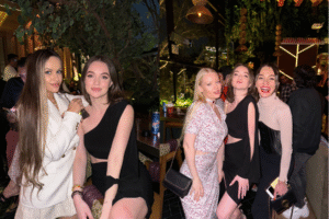 Mujeres eslavas compartiendo una noche social en evento privado de Match Match Agency.